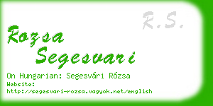 rozsa segesvari business card