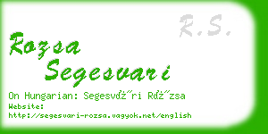 rozsa segesvari business card